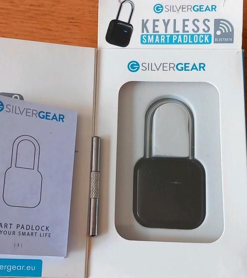 Silvergear Bluetooth hangslot, Doe-het-zelf en Verbouw, Hang- en Sluitwerk, Nieuw, Slot, Ophalen of Verzenden