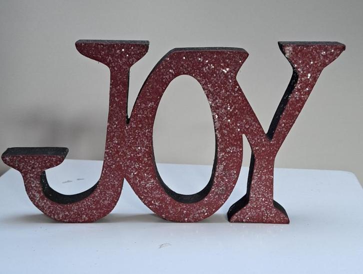 Staande letters / teken - JOY - tafeldecoratiebord, Diversen, Kerst, Zo goed als nieuw, Ophalen of Verzenden