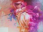 golfer schilderij zeefdruk golf golfen, Antiek en Kunst, Kunst | Litho's en Zeefdrukken, Verzenden