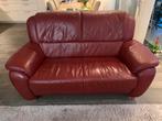 Leren bankstelen bordeaux rood 2 st, Huis en Inrichting, Banken | Bankstellen, Ophalen, Gebruikt, Overige maten, 75 tot 100 cm