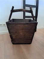 Stoere Houten Opbergbak - Krantenbak, Speelgoed, Decoratie, Antiek en Kunst, Ophalen of Verzenden