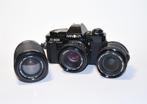 Minolta set X-300 + 50mm + 28mm + zoom 70-210mm, Ophalen of Verzenden, Gebruikt, Spiegelreflex, Minolta