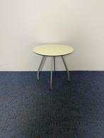 2 x Ronde tafel, wit blad, aluminium 4-poot, diameter 80 cm., Gebruikt, Ophalen