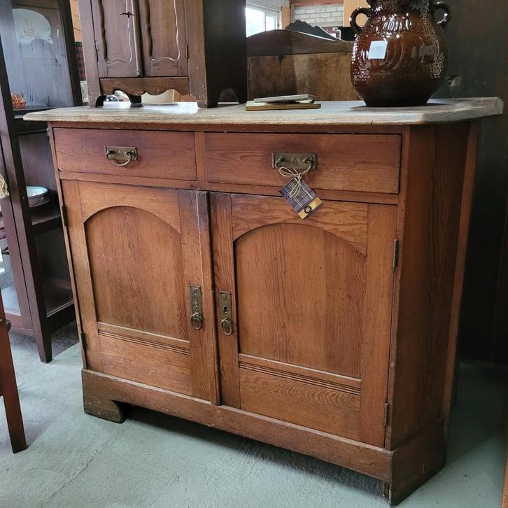 Brocante oude eiken commode, Kinderen en Baby's, Kinderkamer | Commodes en Kasten, Gebruikt, Commode, 90 tot 105 cm, 100 cm of meer