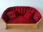 Rotan 2-zits bank, Ophalen, Gebruikt, 75 tot 100 cm, Tweepersoons