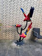 Tuinbeeld bronzenbeeld Boom met papegaaien, Dieren en Toebehoren, Meerdere dieren, Papegaai