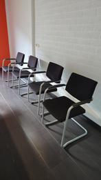 Set van 4 Zwarte Bezoekersstoelen, Huis en Inrichting, Stoelen, Ophalen, Zwart, Zo goed als nieuw, Metaal