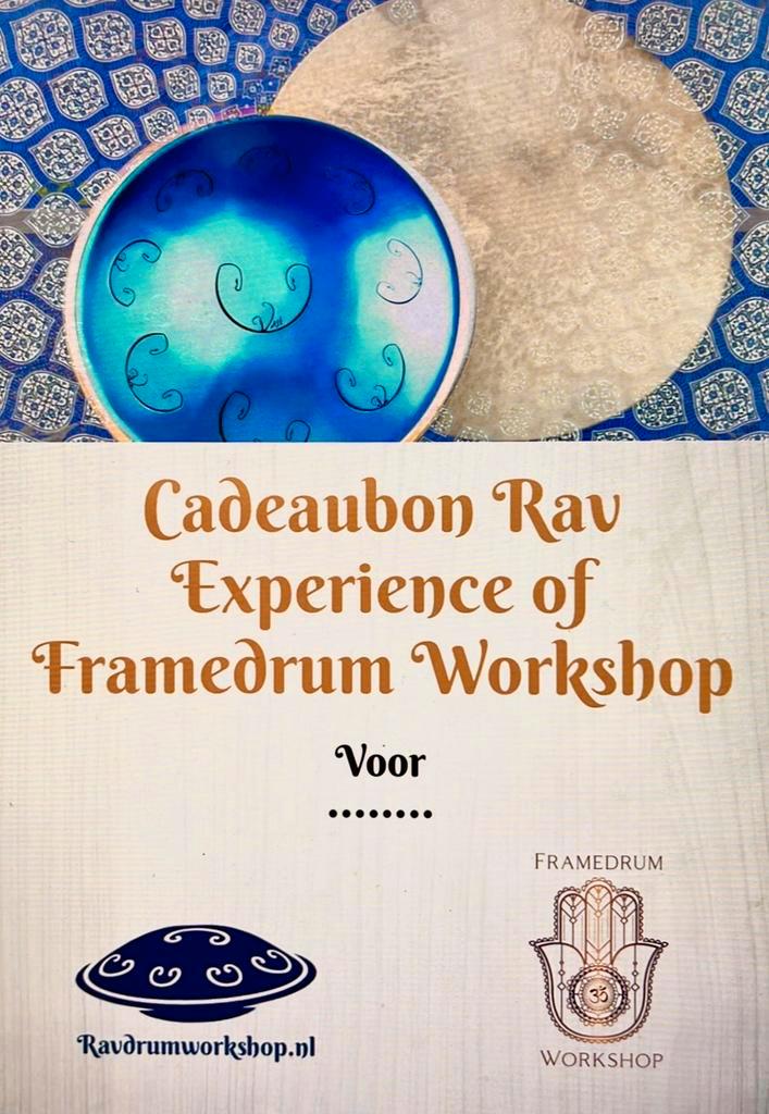 Cadeaubon RAV of Framedrumworkshop, Muziek en Instrumenten, Percussie, Nieuw, Melodische percussie, Ophalen