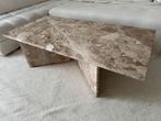 Salontafel beige marmer, Huis en Inrichting, Tafels | Salontafels, Ophalen, Gebruikt, 50 tot 100 cm, 100 tot 150 cm