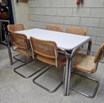 70's Chromen Vintage Eettafel, 172 x 80 x 73, Huis en Inrichting, Tafels | Eettafels, Gebruikt, 50 tot 100 cm, Vijf personen of meer