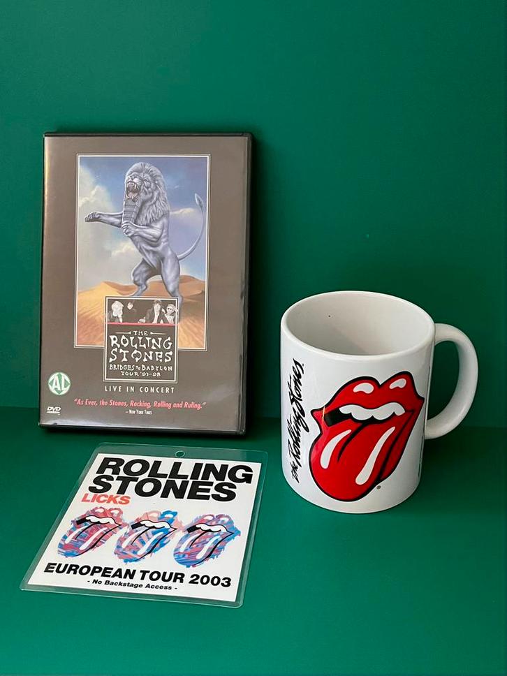 Rolling Stones set met toegangspas, mok en dvd, Verzamelen, Muziek, Artiesten en Beroemdheden, Zo goed als nieuw, Overige typen