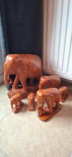 Houten Olifanten Familie, Antiek en Kunst, Kunst | Beelden en Houtsnijwerken, Ophalen of Verzenden