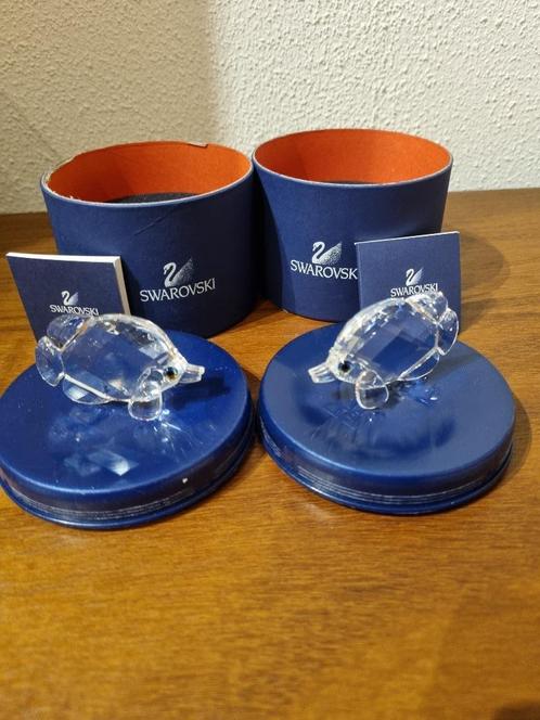 Swarovski 2x vlindervissen vis kristal, Verzamelen, Swarovski, Zo goed als nieuw, Figuurtje, Ophalen of Verzenden