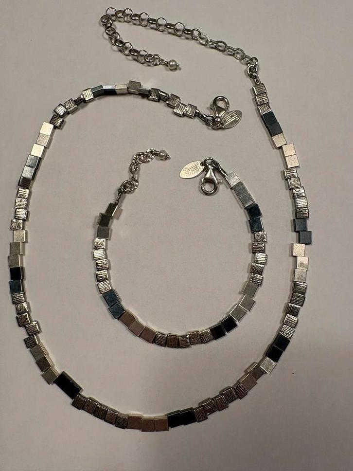 JEH Jewels Zilver Set - Collier & Armband, Sieraden, Tassen en Uiterlijk, Kettingen, Zo goed als nieuw, Zilver, Ophalen of Verzenden