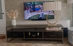 TV kast televisiemeubel zwart en industrieel met visgraat, Huis en Inrichting, Gebruikt, 150 tot 200 cm, Ophalen of Verzenden