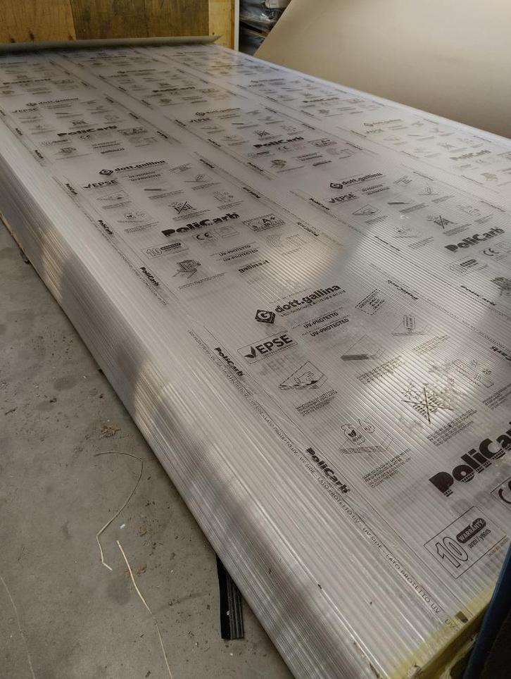 FAILLISSEMENTSPARTY POLYCARBONAAT SERREPLAAT 3000x2100x10 mm, Doe-het-zelf en Verbouw, Platen en Panelen, Nieuw, Overige materialen