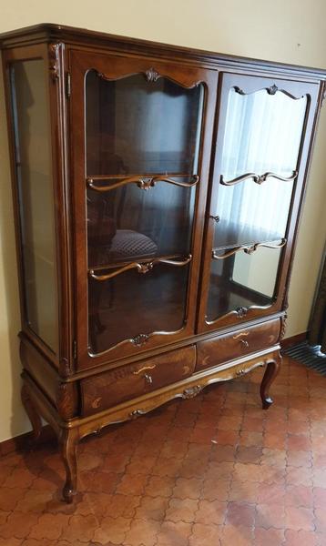 Vintage Biedermeier Vitrinekast b120 x h160 x d42cm beschikbaar voor biedingen