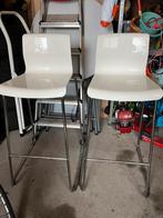 2 witte ikea glenn barkrukken, Huis en Inrichting, 2 krukken, Ophalen, Zo goed als nieuw, 60 tot 90 cm