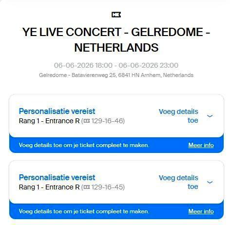 2x Kanye West tickets – zitplaatsen GelreDome 6 juni, Tickets en Kaartjes, Concerten | Pop, Twee personen, Juni
