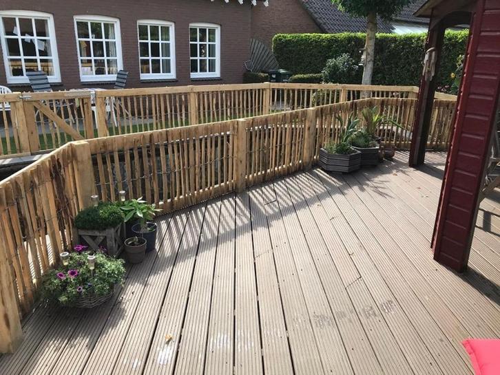 Kastanje engels of frans hekwerk, Tuin en Terras, Tuinhekken en Hekwerk, Nieuw, Tuinhek, Hout, Met poort, Ophalen