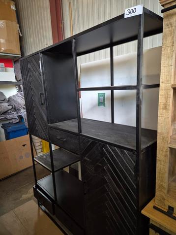 Mango zwart hout industrieel kasten vitrine boeken beschikbaar voor biedingen