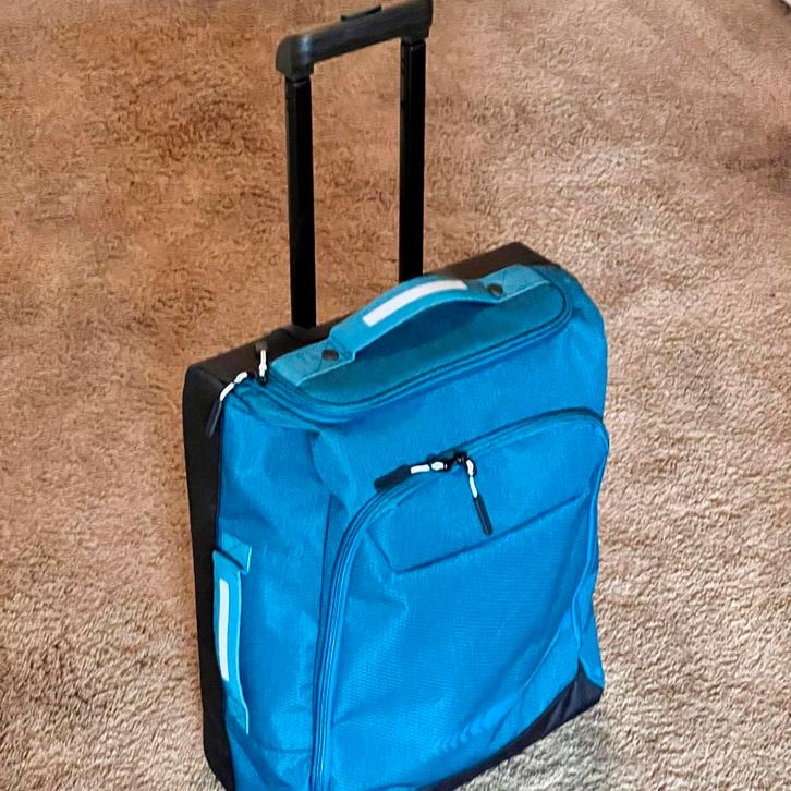 Blauwe Trolley Koffer - Travelite, Sieraden, Tassen en Uiterlijk, Koffers, Zo goed als nieuw, Zacht kunststof, 50 tot 60 cm, 35 tot 45 cm
