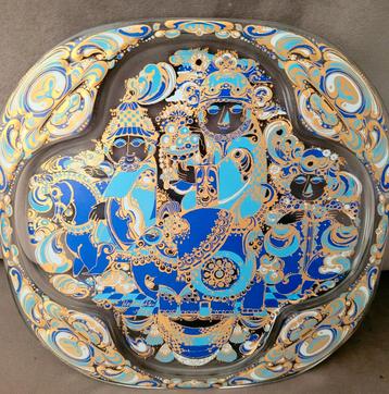 Glazen Rosenthal Kerst Sierbord 1978. beschikbaar voor biedingen