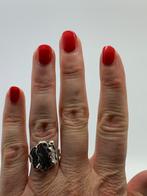 Z186 Prachtige zilveren brutalist ring maat 17,5, Sieraden, Tassen en Uiterlijk, Ringen, Ophalen of Verzenden, X, Dame, Zilver