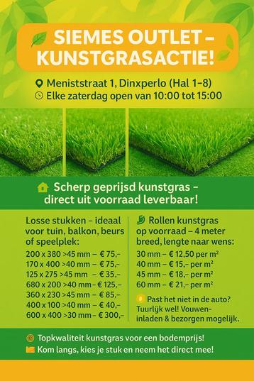 KUNSTGRAS UITVERKOOP/// ACTIE! beschikbaar voor biedingen
