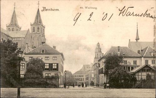Arnhem St. Walburg 3 postzegels kleinrondst ARNHEM2 1901, Verzamelen, Ansichtkaarten | Nederland, Gelopen, Gelderland, Voor 1920