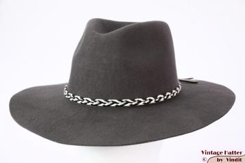 Wijde outdoor gleufhoed Brixton Midland grijs stijf vilt 59 beschikbaar voor biedingen