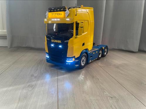 Tamiya 770s 1/14 scania 6x4, Hobby en Vrije tijd, Modelbouw | Radiografisch | Auto's, Zo goed als nieuw, Auto onroad, Elektro