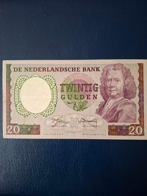 20 Gulden 1955 in een bijzonder mooie kwaliteit. Zeldzaam, Postzegels en Munten, Bankbiljetten | Nederland, Los biljet, 100 gulden