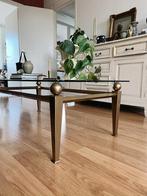Salontafel - gouden poten & glasplaat, Ophalen, Zo goed als nieuw, Minder dan 10 m²