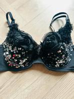 Party BH met Pailletten en bloemen, Ophalen of Verzenden, Zwart, BH