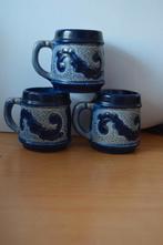 setje  3  mini MERKELBACH zout glazuur bierpullen 5 cm hoog, Ophalen of Verzenden