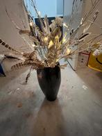 Droogbloemen met lichtjes en vaas, Huis en Inrichting, Woonaccessoires | Droogbloemen, Ophalen of Verzenden, Zo goed als nieuw