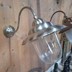 Klassieke nikkel stallamp buitenlamp NIEUW, Verzenden, Nieuw, Glas