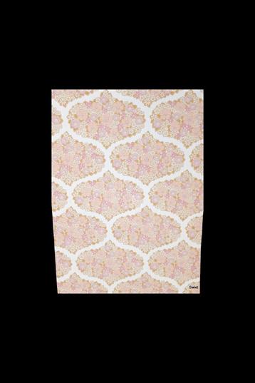 5448 Sixties bloemenbehang pastel roze  lila wolkjes swiet beschikbaar voor biedingen