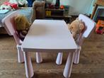 Mammut ikea kindertafel licht roze inclusief 2 stoelen, Ophalen, Gebruikt