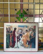 11 antieke schoolplaten met bijbelse verhalen Goede Week, Ophalen of Verzenden