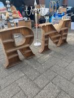 Vintage Rotan Letterplanken - R & M Riviera Maison, Huis en Inrichting, Kasten | Boekenkasten, Ophalen, Gebruikt, 50 tot 100 cm