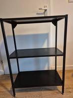 Zwart metalen rek met 3 planken, Ophalen, Overige typen, 50 tot 100 cm, Zo goed als nieuw