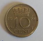 Nederland munt 10 cent 1972, volgnr 21, Ophalen of Verzenden, Koningin Beatrix, Euro's, Losse munt