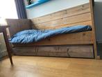 bed steigerhout 1-pers met onderbed, 90 cm, Gebruikt, Eenpersoons, Bruin