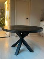 Ronde eettafel zwart, Huis en Inrichting, Ophalen, 100 tot 150 cm, Rond, Zo goed als nieuw
