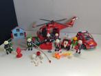 Playmobil brandweer set met helicopter auto en quad, Kinderen en Baby's, Ophalen of Verzenden, Zo goed als nieuw