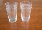 2 antiek geetste drinkglazen glas, Antiek en Kunst, Ophalen of Verzenden
