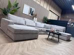 ZGAN Ribstof U-Bank / Hoekbank - Licht Grijs - 399cm, Ophalen, Grote ribstof hoekbank plofbank loungebank comforfabel, -, -