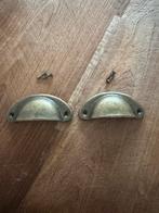 Messing meubelgrepen (schelpvormig), Ophalen of Verzenden, Gebruikt, Koper of Messing, Overige typen